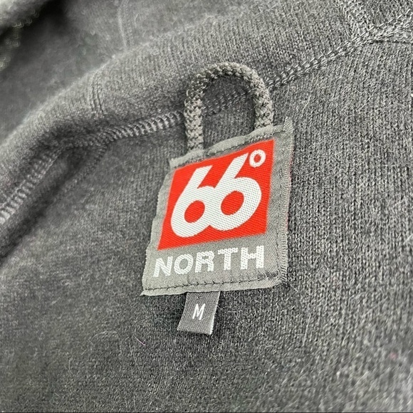 66 North Black Kaldi Arctic Wool-Blend Hooded Icelandic Zip-up Hoodie Sweater - Picture 2 of 16